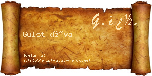 Guist Éva névjegykártya